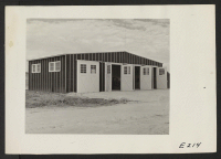 [recto] An exterior view of the fire station at the Jerome Center. ;  Photographer: Parker, Tom ;  Denson, Arkansas.