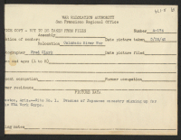 [verso] Poston, Ariz.--Site No. 1. Evacuees of Japanese ancestry signing up for the WRA Work Corps. ;  Photographer: Clark, Fred ;  Poston, Arizona.