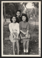 [recto] Mr. and Mrs. Lawrence T. Kagawa relocated in Des Moines November 1943 from Jerome Relocation Center. The three girls, May, ...