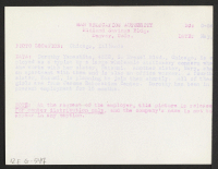 [verso] Dorothy Yamashita, 4332, S. Drexel Blvd., Chicago, is employed as a typist by a large wholesale stationery concern where she ...