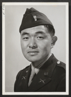 [recto] Second Lieutenant Kei Tanahashi of the 442nd Combat Team in the United States Army. Lt. Tanahashi is a Nisei, a ...