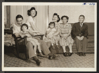 [recto] In the picture, from left to right, are: Sam Sakamoto, Lois, age 4 (on father's lap), Janet, Chiyo, Lousie, age ...