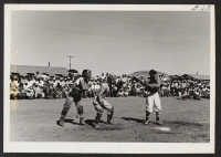 [recto] Championship game between Hillmen and West Sacramento. ;  Photographer: Cook, John D. ;  Newell, California.