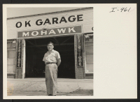 [recto] Mr. Tom Inouye, owner and operator of the O.K. Garage located at 1402 Kern Street, Fresno, California, returned from Burrington, ...