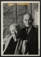 [recto] Joseph Gerald Osamu Sakamoto, 80, and Mary Ann Tsuchi Sakamoto, 80, on their golden wedding anniversary. Mr. and Mrs. Sakamoto ...