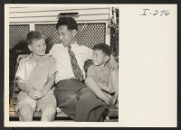 [recto] Reverend Casper Horikoshi (center), his son, Elliot, (on left) and Peter Gaposchkian, son of Mr. and Mrs. Sergi Gaposchkian, at ...