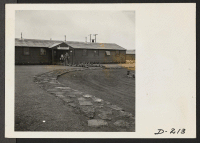 [recto] View of the Administration building at this relocation center. ;  Photographer: Stewart, Francis ;  Newell, California.