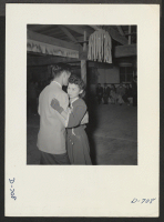 [recto] A view at a dance given at Camp #2 to celebrate the Harvest Festival, which was held at this camp on Thanksgiving day. ;  Photographer: Stewart, Francis ;  Rivers, Arizona.