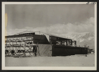 [recto] Auditorium. ;  Manzanar, California.