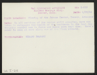 [verso] Closing of the Jerome Center, Denson, Arkansas. In all sections of the center still occupied, care was taken to safeguard ...