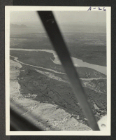 [recto] Aerial view of Colorado River west of Poston. ;  Poston, Arizona.