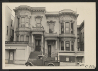 [recto] San Francisco, California--Dwelling is being vacated in the Japanese section near Post Street as evacuation orders were posted. ;  Photographer: Lange, Dorothea ;  San Francisco, California.