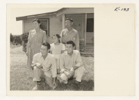 [recto] The Schaeffer Ranch, District No. 10, Marysville, California. Back row (right to left), Y. Kasiwaga, Natsuko Kasiwaga, M. Kasiwaga. Front ...