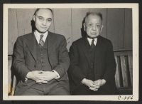 [recto] San Francisco, Calif. (2031 Bush Street)--Methodist clergyman of Japanese ancestry, with oldest member of his congregation. They will soon be ...