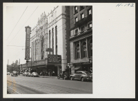 [recto] The residents of Indianapolis are for the most part amusement lovers. The city boasts dozens of theaters, both legitimate and movie. One of the latter is the Indiana, shown here. ;  Photographer: Mace, Charles E. ;  Indianapolis, Indiana.
