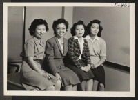 [recto] This is a group picture of the Nisei residing at the Buffalo YWCA, Buffalo, New York. From Left to right ...