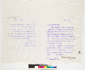 Correspondence: Mrs. Wheeler (April 22, 1906) / Prof. Henry B. Ward (April 23, 1906)