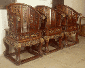 Chairs, Imperial quality, ornate carved teak.