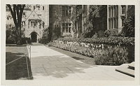 Yale Harkness Memorial Quad., chains keep students on walk