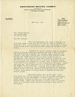 Letter from Mr. William Hertrich, Huntington Library and Art Gallery