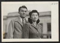 [recto] Mr. and Mrs. Fred Ikeguchi, whose wedding took place in Cleveland recently, are typical of the loyal Japanese-Americans for whom ...