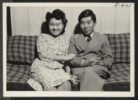 [recto] Mr. and Mrs. Sadaichi Asai formerly from the Poston Relocation Center. Mr. Asai is employed in Buffalo by Rev. William ...