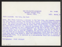 [verso] Mrs. Kenji Fujimoto, a newcomer to New York City, who formerly resided at the Tule Lake and Central Relocation Centers, ...