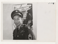 [recto] Staff Sergeant Ben Kuroki of the United States Army Eighth Air Forces. Sgt. Kuroki has spent a year and a ...