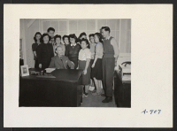 [recto] Housing Staff group . . . Frank Smith in charge. ;  Photographer: Stewart, Francis ;  Newell, California.