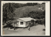 [recto] This is a view of the home of K. Ota and his family near Carpenteria, California, where they returned on ...