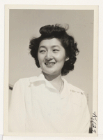 [recto] Miss Masago Shibuya, one of Central California's most popular and charming Nisei women, manager of the Shibuya home since relocation ...