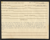 [verso] Grandfather of 64 who came to the United States from Japan at the age of 19. He now lives with ...