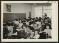 [recto] High school typing class. ;  Amache, Colorado.