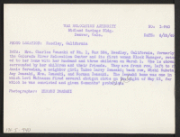 [verso] Mrs. Charles Iwasaki of Rt. 1, Box 384, Reedley, California, formerly of the Colorado River Relocation Center and its first ...