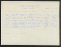 [verso] Mr. and Mrs. Thomas T. Sashihara receiving word of confirmation in regard to their employment in an Eastern city by ...
