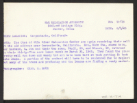 [verso] The Otas of Gila River Relocation Center are again receiving their mail at the old address near Carpenteria, California. Mrs. ...