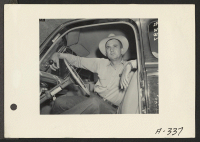 [recto] Poston, Ariz.--Sheriff Jim Washum of Parker. A War Relocation Authority center for evacuees of Japanese ancestry is situated on the Colorado River Indian Reservation, near Parker. ;  Photographer: Albers, Clem ;  Poston, Arizona.
