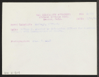 [verso] Milton C. Geuther is Relocation Officer for southern Illinois with headquarters at Peoria. ;  Photographer: Mace, Charles E. ;  Chicago, Illinois.