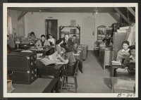 [recto] A general view of the Administrative Office in this War Relocation Authority Center. ;  Photographer: Stewart, Francis ;  Topaz, Utah.