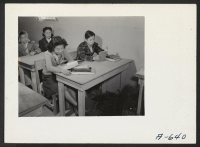 [recto] The Seventh Grade in Barracks 6602-B. ;  Photographer: Stewart, Francis ;  Newell, California.