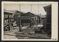 [recto] San Pedro, Calif.--Former dwellings of fishermen of Japanese ancestry, situated on Terminal Island in Los Angeles harbor. These people were evacuated to assembly centers prior to being assigned to War Relocation Authority centers for the duration. ;  Ph