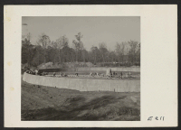 [recto] A view showing the sewage disposal plant which is under construction at this center. ;  Photographer: Parker, Tom ;  Denson, Arkansas.