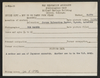 [verso] A mother and son of Japanese ancestry. Another son is in the U.S. Army. ;  Photographer: Parker, Tom ;  Denson, Arkansas.