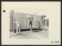 [recto] Poston, Ariz. (Site No. 3)--Showing construction of living quarters for evacuees of Japanese ancestry at this War Relocation Authority Center. ;  Photographer: Clark, Fred ;  Poston, Arizona.