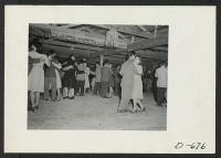 [recto] A view at a dance given to celebrate the Harvest Festival, which was held on Thanksgiving day at Camp #2. ;  Photographer: Stewart, Francis ;  Rivers, Arizona.