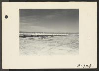 [recto] Poston, Ariz.-- View of quarters under construction for evacuees of Japanese ancestry at War Relocation Authority center on Colorado River Indian Reservation. ;  Photographer: Albers, Clem ;  Poston, Arizona.