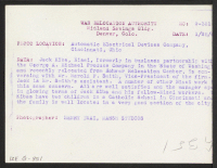 [verso] Jack Kiba, Nisei, formerly in business partnership with the George A. Michael Produce Company in the State of Washington and ...