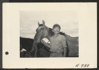 [recto] Poston, Ariz.--Henry Chappo, Chemehuevi Indian. Colorado River Indian Reservation is site of one of War Relocation Authority centers for evacuees of Japanese ancestry. ;  Photographer: Albers, Clem ;  Poston, Arizona.