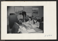 [recto] A section of the office staff at the Rohwer Center. ;  Photographer: Parker, Tom ;  McGehee, Arkansas.