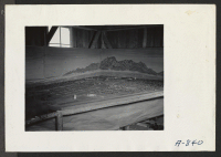 [recto] New Year's Fair. Model of camp 2 prepared for agricultural exhibit by evacuee craftsmen. ;  Photographer: Stewart, Francis ;  Poston, Arizona.